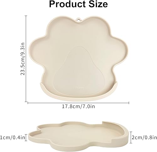 Miniatura 2 de PAILUOMU - Paquete de 2 tapetes para alimentación de mascotas con bolsillo, manteles individuales antideslizantes para gatos y perros, para evitar