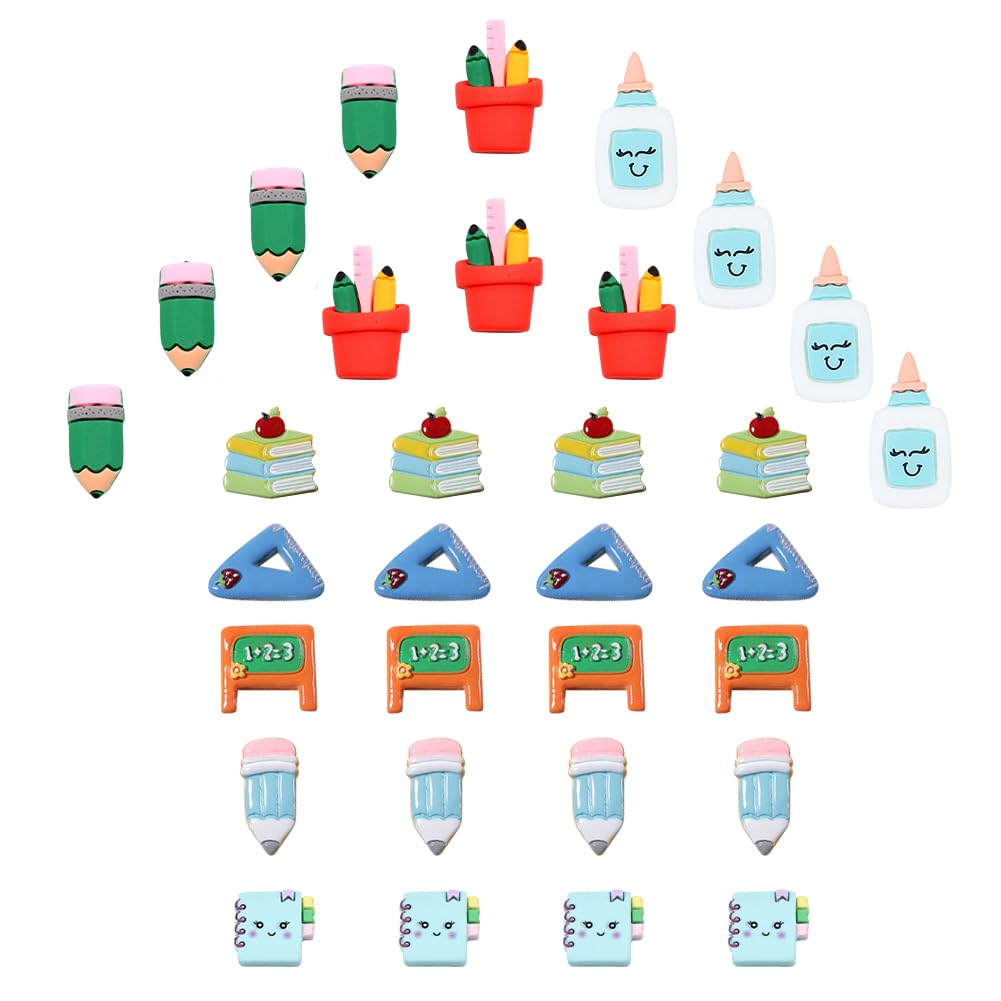 100 Stück Schul-Cabochons Aus Harz – 10 Motive Für DIY & Deko