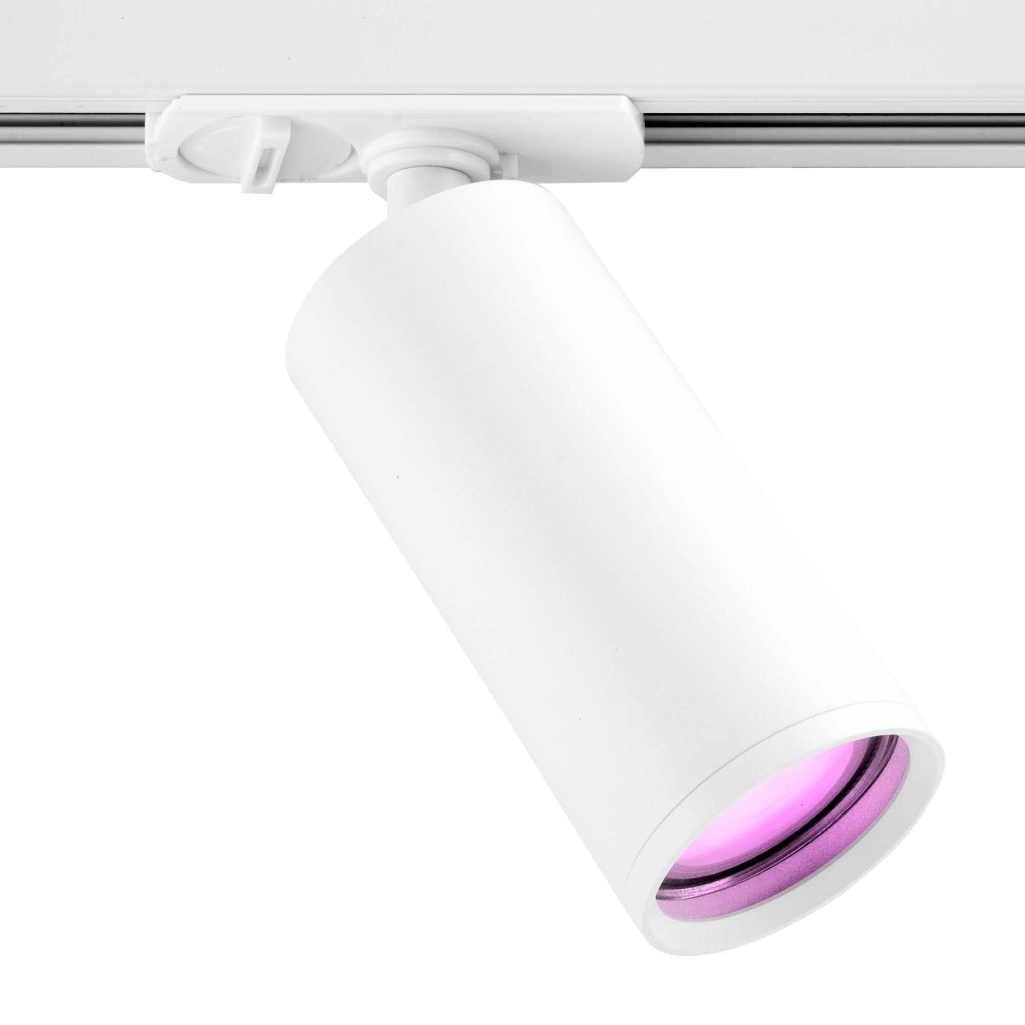 Ledvion Sistema de rieles iluminacion 3m Monofasico Blanco 8 focos RGB