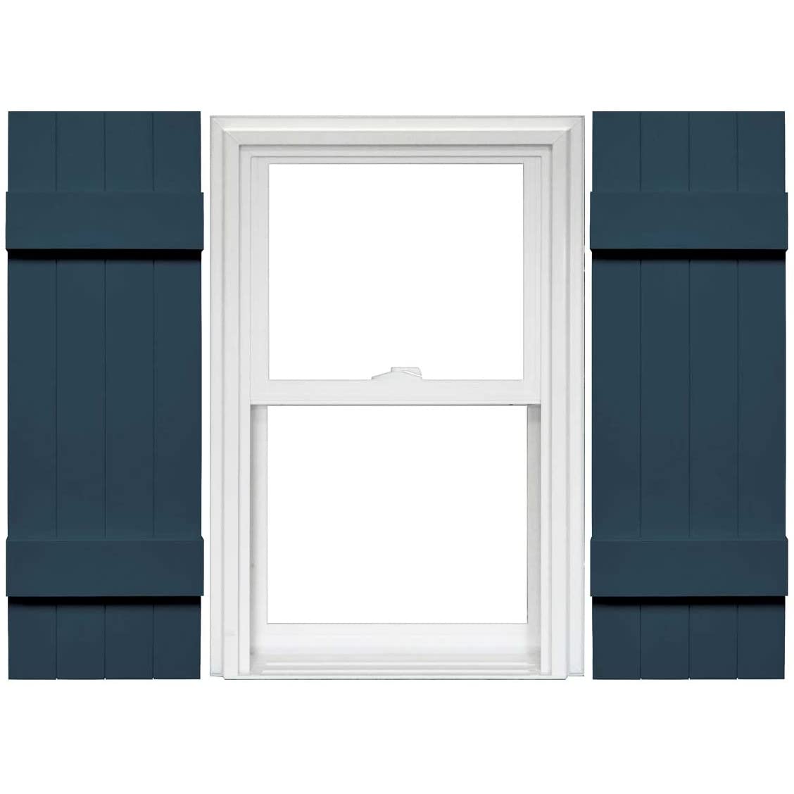Mid America Board and Batten 14" 4 Board Joined Vinyl Standard Shutter (1 Pair) - 14 x 59 002 Black — view 5