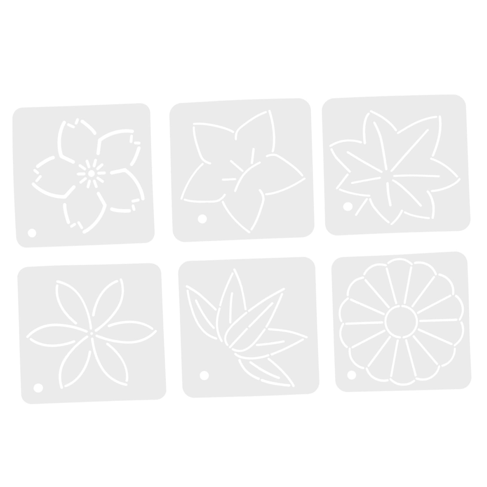 jojofuny 3 Sätze Teiliges Blüten Patchwork Schablonen Diy Nähzubehör Für Kreative Projekte Wiederverwendbar Und Flexibel Für Quilten Und Stickmuster 6 Stück * 3