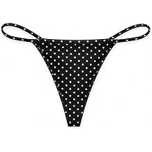 Victoria's Secret String Straps V-String Panty Polka Dot Black/White Large