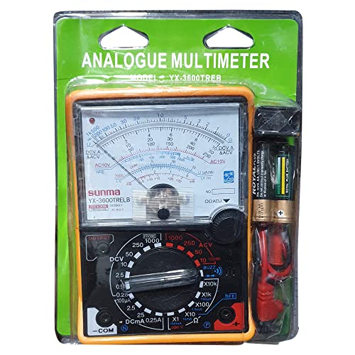 Image of Analog Multimeter With Buzzer And Light Heavy Duty. Specifically Designed For Technicians And Other Diy. Batteries And Cell Included, Battery powered