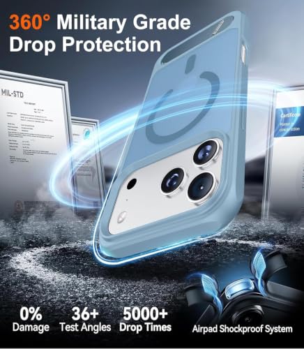 Image of Elzzi Translucent Matte Kickstand Case for iPhone 17 Pro Max, Built-in Adjustable Stand, Translucent Matte Magnetic Mag-Safe Shockproof Phone Cover (Official - Kickstand)