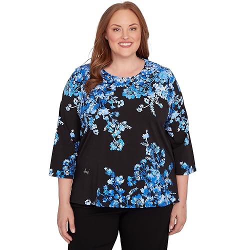 Alfred Dunner Women's Plus-Size Floral Asymmetric...