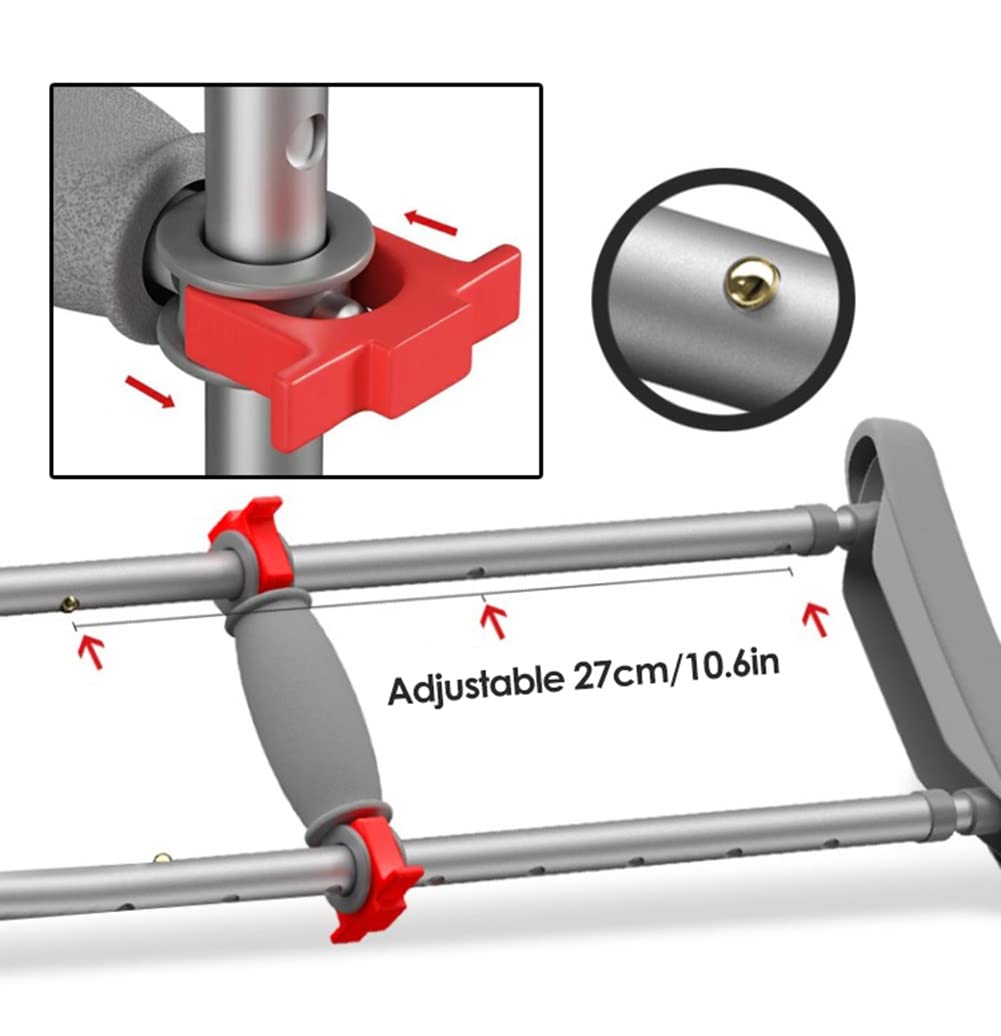 Ergonomiczne kule pachowe, regulowane teleskopowe kule pod pachami, składane kule, na wysokość 140-195 cm, obciążenie 230 kg, 2 sztuki Lucky Star