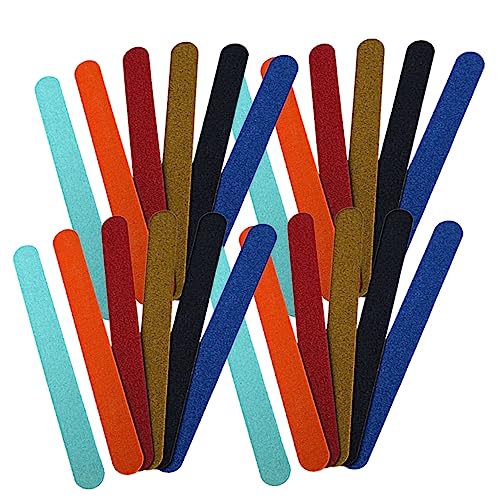 SOESFOUFU 40個入りネイルファイル カラフルウッド製 ネイルポリッシングフ