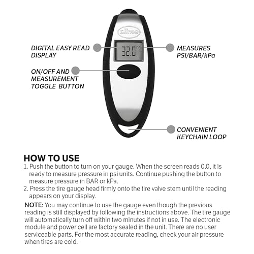 Image of Slime 20112 Tire Gauge, Mini Digital, 5-150 psi, Compact and Accurate