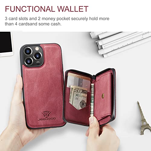 Étui portefeuille 2 en 1 pour iPhone 13 en cuir amovible