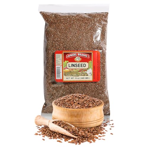 Angel Brand Linseed Flax Seeds 16 oz Pouch - Nutritional Powerhouse of flaxseed Spice - Perfect for Smoothie Yogurt Oatmeal & Salads