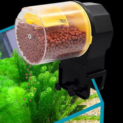 Image of VAYINATO Aquarium Fish Tank Automatic Plastic Fish Food Feeder with Free 2 Dispenser 50G /100G | Random Colour (Pack of 1) by Petzlifeworld