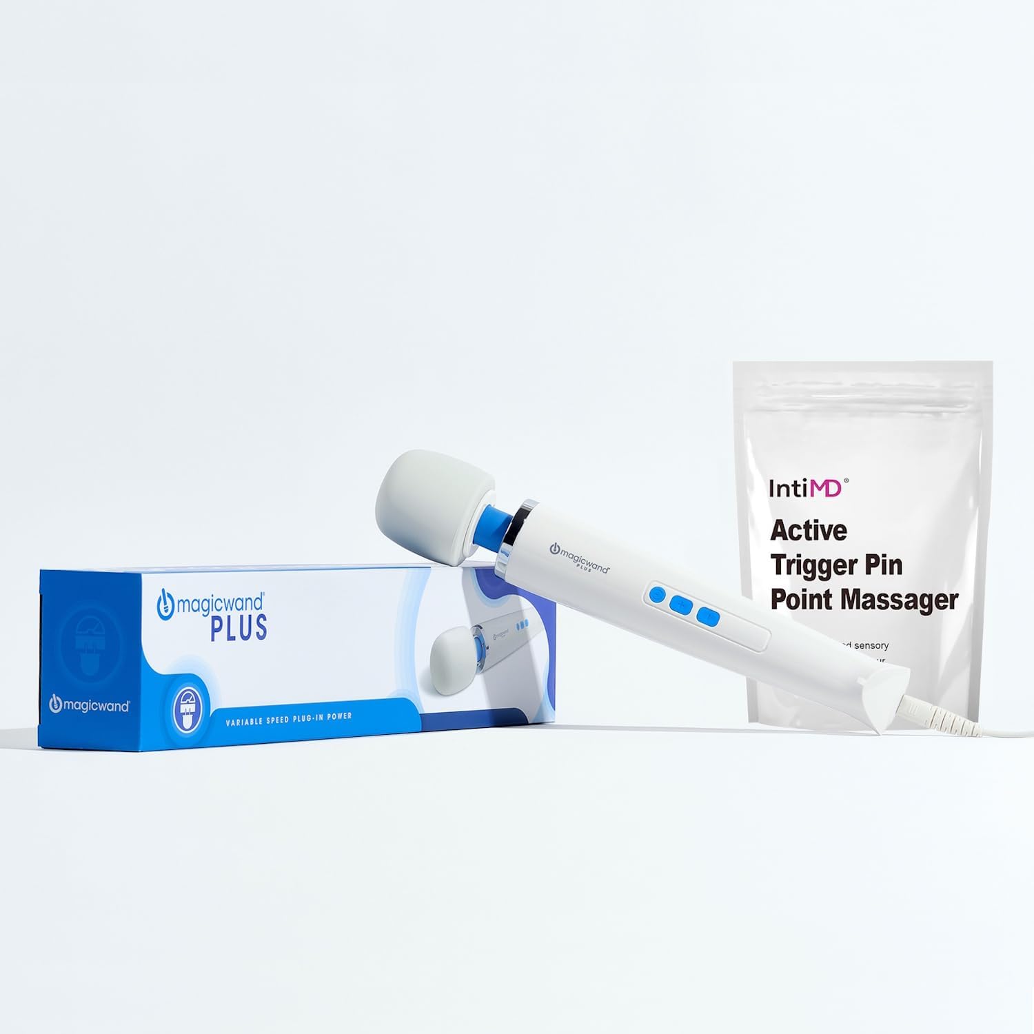 Magic Wand Plus (New 2019 HV-265) The Original Personal Massager with Built-in 4 Speed Controller and Free IntiMD Active Personal Trigger Pin Point Massager, 1-Year Warranty