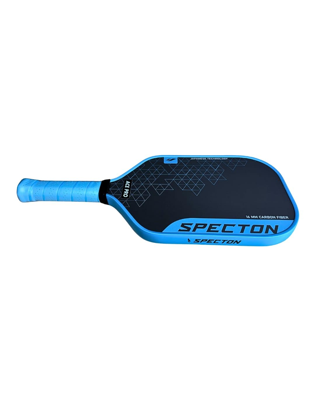SPECTON Ace Pro 14mm Pickleball Paddle with Polypropylene Honeycomb, Carbon Fibre Surface, Lightweight, Standard Comfort Grip, Ideal for Indoor/Outdoor Play, Blue 1