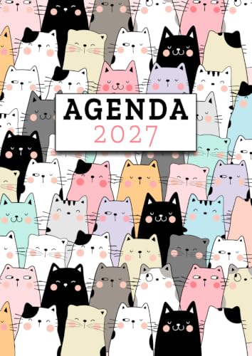Agenda 2027 día por página: Regalo para Amantes de los Gatos, Animales, Mascotas, Mamá Gato, Veterinario, Formato A4
