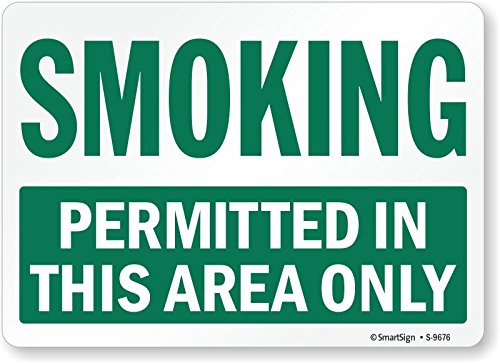 Panneau extérieur aluminium plaque signalétique espace fumeur Smartsign S-9676-AL-14