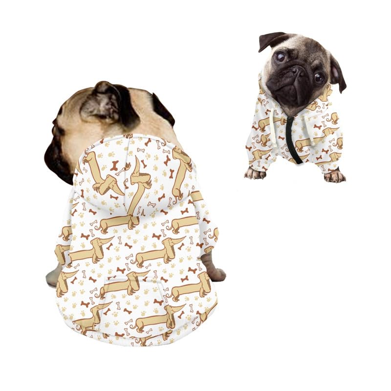 Kuiaobaty Dog Hoodies Clothes Cartoon Dachshund Dogs Pet Cat Autumn Warm Hoodies, Puppy Dog Sweatshirt Outfits Clothes Apparel — image 1