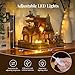 FUNPOLA 3D Wood Puzzle Countryside Cottage Model - DIY Miniature Building Kit with Spark LED Lights - Craft Rural Architecture Home Décor Gift for Adults