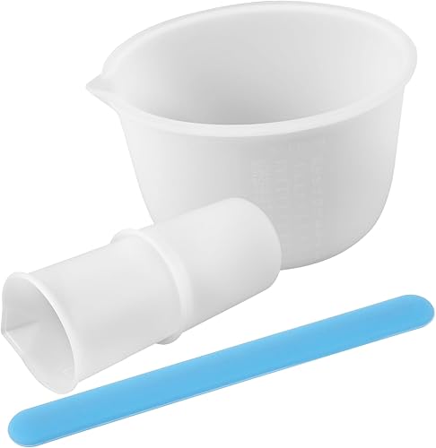 Miniatura 5 de TEHAUX 2 juegos de moldes de silicona kits de resina moldes para resina silicona taza medidora moldes de resina tazas medidores de resina