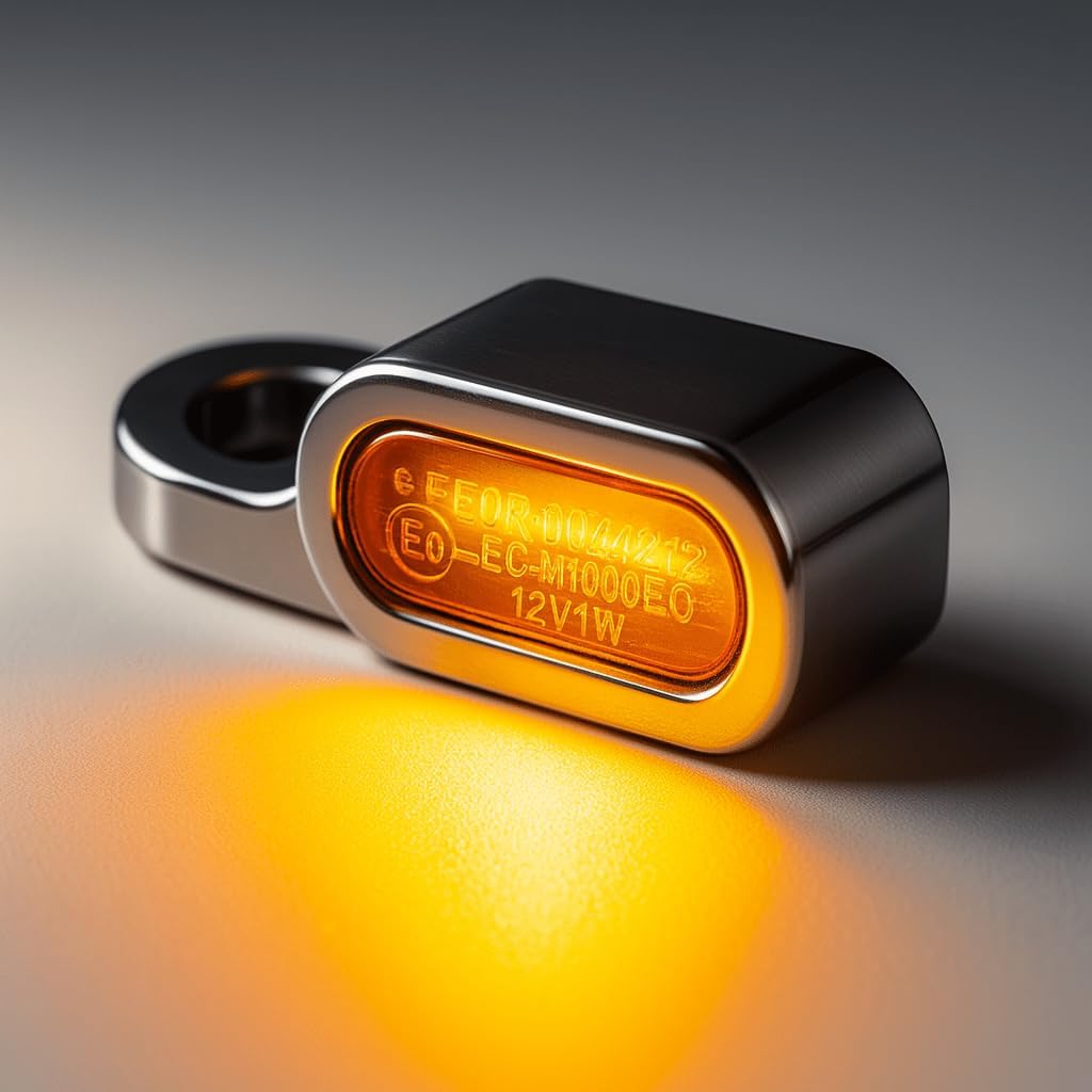 Eagle Lights SLIM LINE LED Front Turn Signals for Harley-Davidson® Motorcycles – Chrome Low Profile Amber Signals, Touring & Softail Compatible