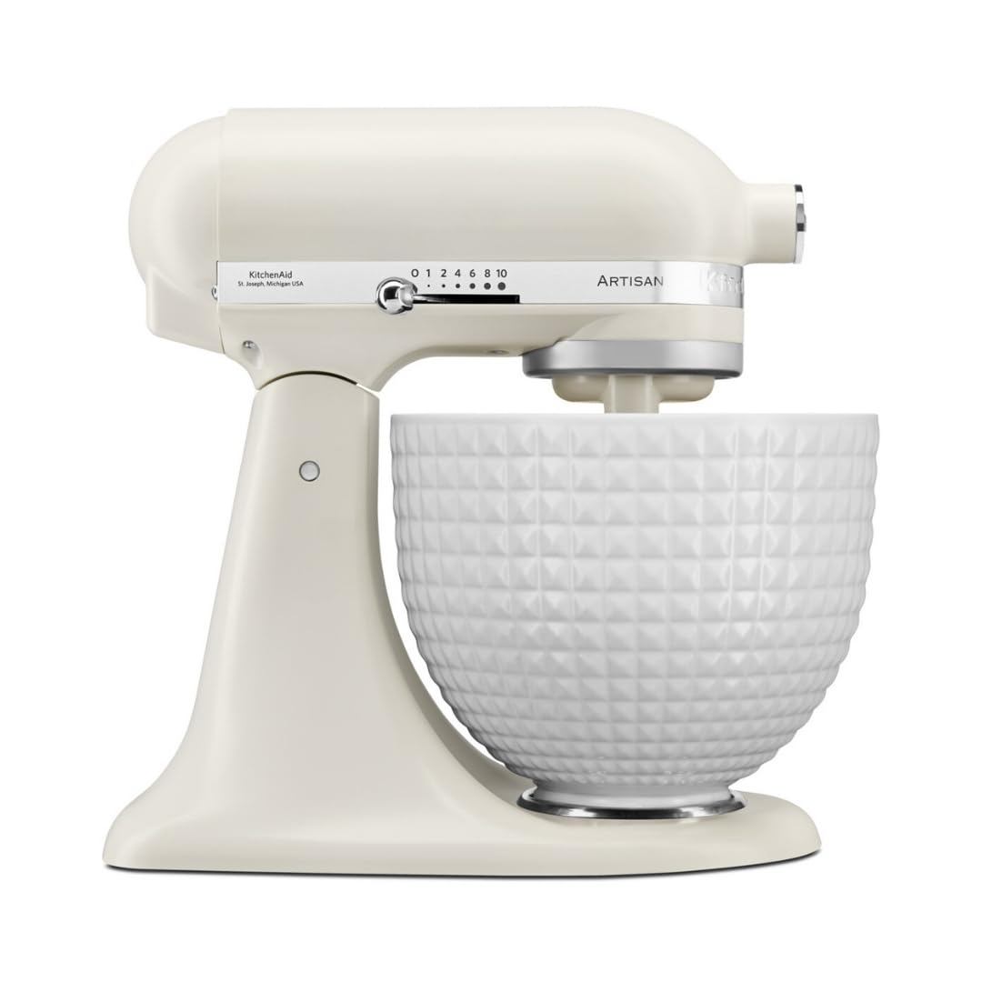 KitchenAid Artisan 5KSM156CXEPL robot kuchenny 4,7 l, obrotowa głowica silnika, ceramiczna miska, napęd bezpośredni, 10 stopni prędkości, mieszadło planetarne, kolor biały