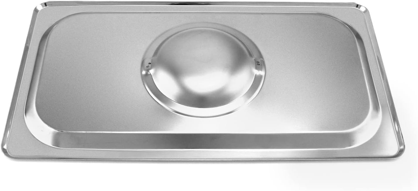 QWORK Solid Pan Lid with Handle, 4 Pack Stainless Steel Steam Table Pan Cover, for 1/3 Size Steam Pans - Image 5