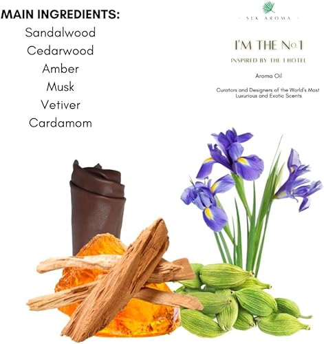 Miniatura 3 de The No. 1-1 Hotel - Mezcla de nicho de aceites esenciales - Sándalo, madera de cedro, ámbar, almizcle, vetiver - Aceite aromático para difusores de
