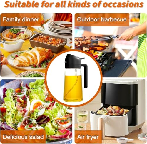 Image of Oil Dispenser 500 ml Bottle Set of 1 And Funnel Transparent, Pack of 1, Glass (Black)
