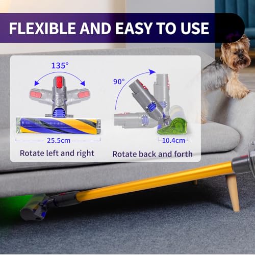 Image of OTTWL V12 Optic Fluffy Head Compatible with Dyson V9, Digital Slim, V12