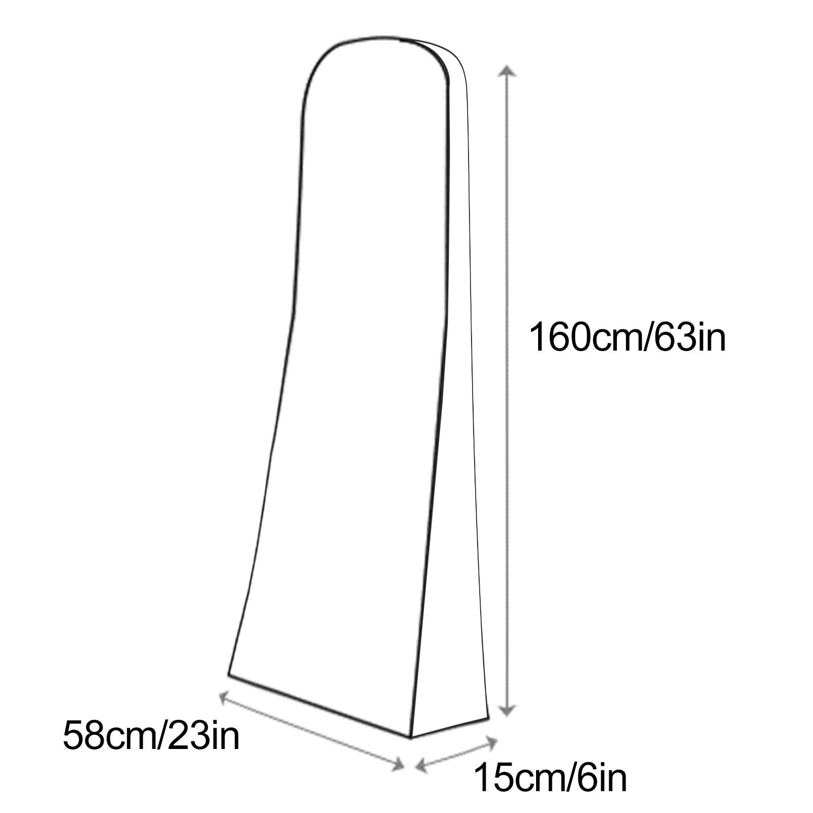 Juego de 3 Fundas largas translúcidas para Ropa con Cremallera Lateral, protección contra el Polvo para Abrigos, Vestidos y Ropa de Coro (160 x 58 x 15 cm / 63 x 23 x 6 Pulgadas)