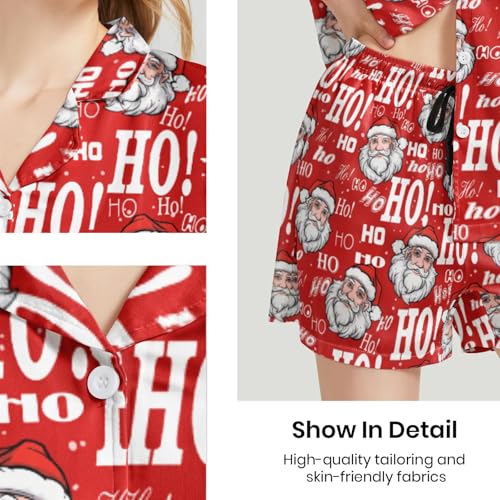 Image of Silk Satin Pajama Set for Women Summer Lounge Pjs Sets 2 Piece Suit Ladies Button Down Tops And Shorts Sleepwear