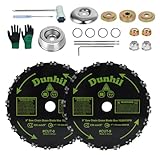 Dunhi Brush Cutter Blade Kit– 2 Pack 9'/230mm 20 Teeth Metal Brush Cutter Blades Saw Chain Weed Eater Trimmer with Adapter Kits for stihl