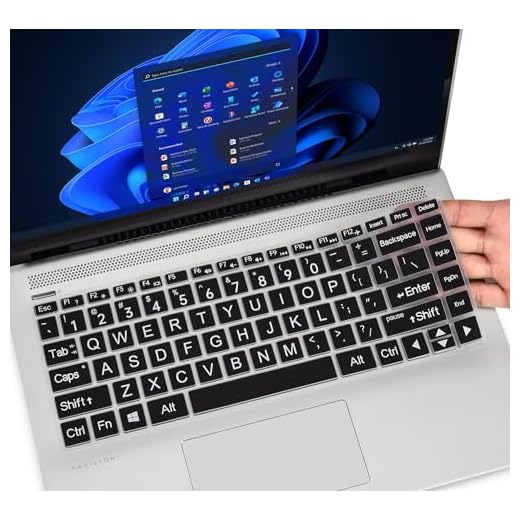 Keyboard Cover with Large Letters for HP Pavilion x360 14 /HP 14 Laptop 14-dq 14-fq 14-ba/bf/cm/ce/cf/df/dk/ds 14-dq0040nr 14-dq0052dx 14-dq0762dx dq0760dx/dq0030nr 14-fq1025nr 14-fq0033dx -Black