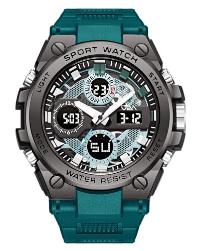Image of V2A Stryke-TERRAX 5220 Analog-Digital Sports Watch for Men | Bold 3D Dial Design | 50M Waterproof Quartz Watch with Alarm, Stopwatch, Day-Date & Backlight | Rugged Everyday Performance