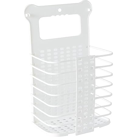 アップグレード ランドリー収納 Aistuo 新版大容量 折り畳み式ランドリーバスケット ランドリーかご壁掛け収納 持ち運び便利 強力粘着フック付き (ホワイト)