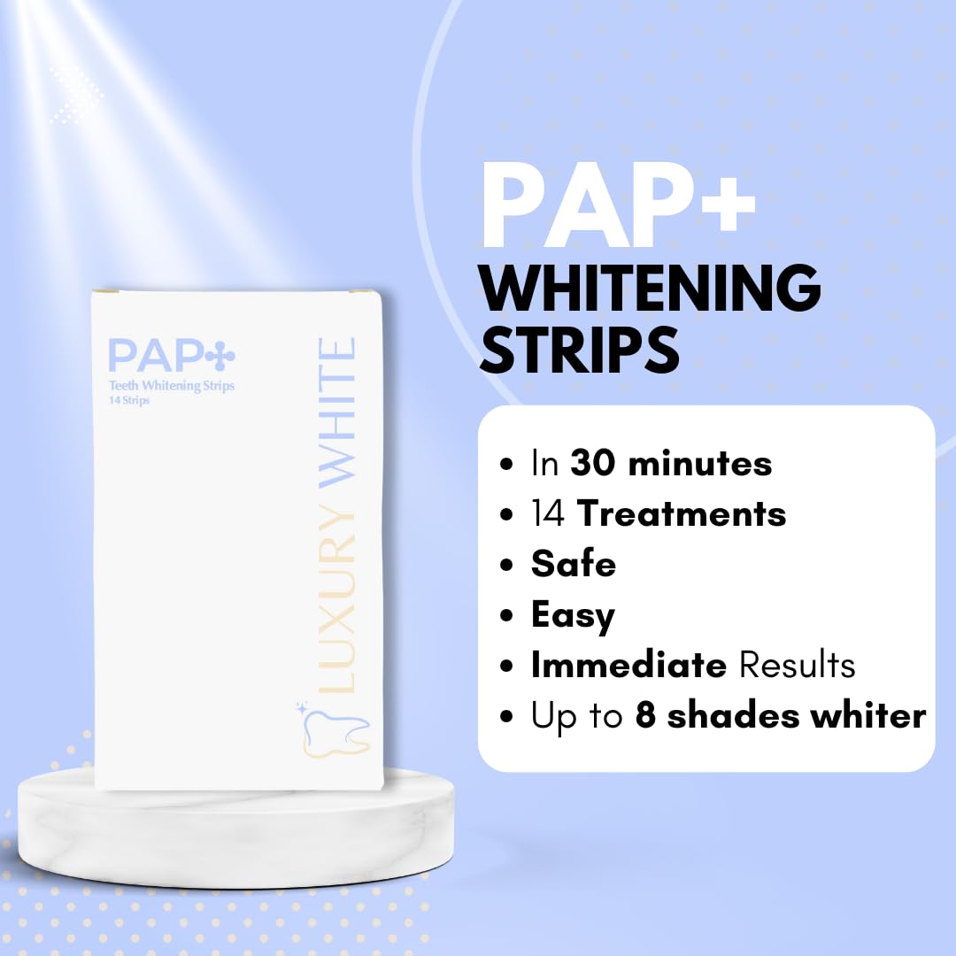 PAP+ Ultimate Whitening+ Set – Zahnaufhellung zu Hause – Whitening Pen + Strips + Mundspreizer – Ohne Peroxid – 100% sicher – Luxury White