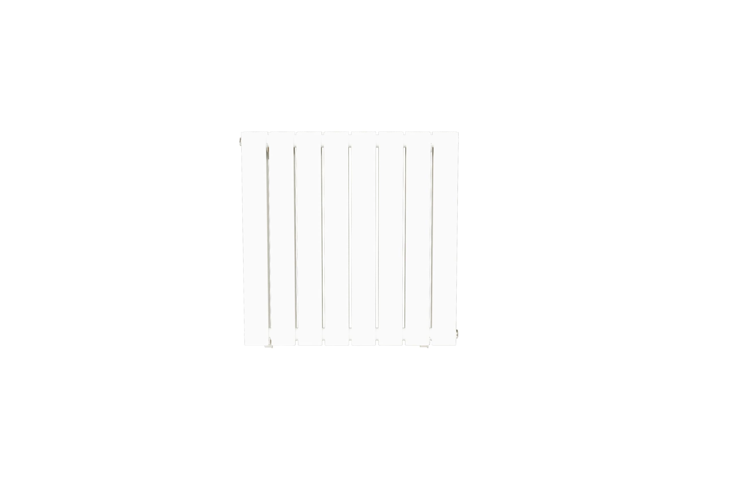 Radiateur blanc mural eau chaude horizontal en acier double lame | 60 x 60 cm 883 Watt chauffage central | 4 raccordements 15x21 (1/2) série NYTIA by NOYON & THIEBAULT