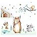 Wandtattoo Kinderzimmer Mädchen Junge Deko Wandsticker Tiere Wald Safari Baby Aufkleber Spielzimmer Boho Wanddeko Wandbilder selbstklebend für Kinder DL212-1