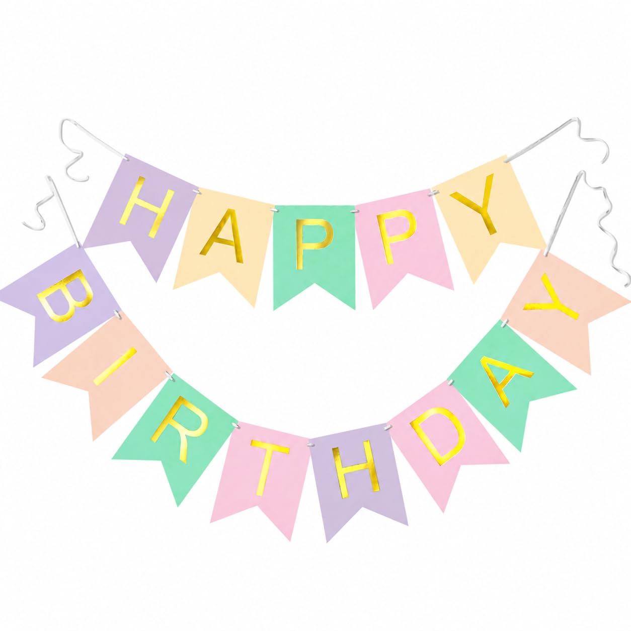 Letjolt Macarone Happy Birthday Banner Party Signs 13 Pcs | Mubboo
