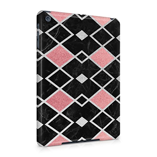 Black Marble, Rose Gold & Concrete Rhombus Pattern...