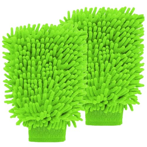 NVTEGR 2-Piece Car Wash Mitt & Sponge Set - Super Absorbent Cleaning Tool for Home and Auto Dusting (Green)