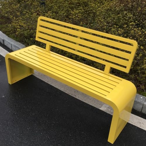 Banc avec dossier blanc en métal pour un confort d'assise durable
