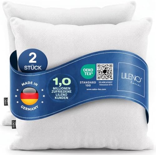 LILENO HOME 2er Set Kissenfüllung 80x80 cm - 40°C waschbares Innenkissen | geeignet für Allergiker - Polyester Kisseninlet als Couchkissen, Sofa Kissen, Cocktailkissen und Kopfkiss