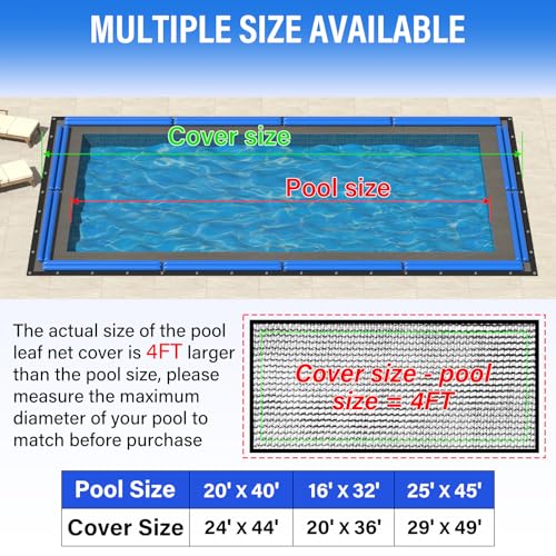 Red rectangular para hojas de piscina 16x32 pies miniatura 2