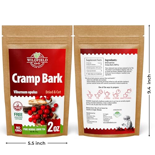 Image of 2 oz. Cramp Bark Herbal Tea (Viburnum) - 56g Dried Cramp Bark Herb Tea Corteza de Viburnum