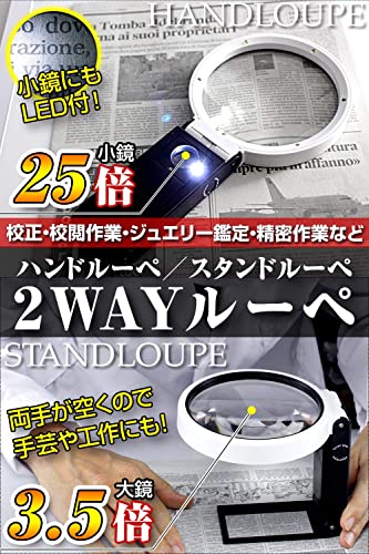 Phoenix 手持ち・スタンド両用ルーペ (倍率3.5倍&25倍)