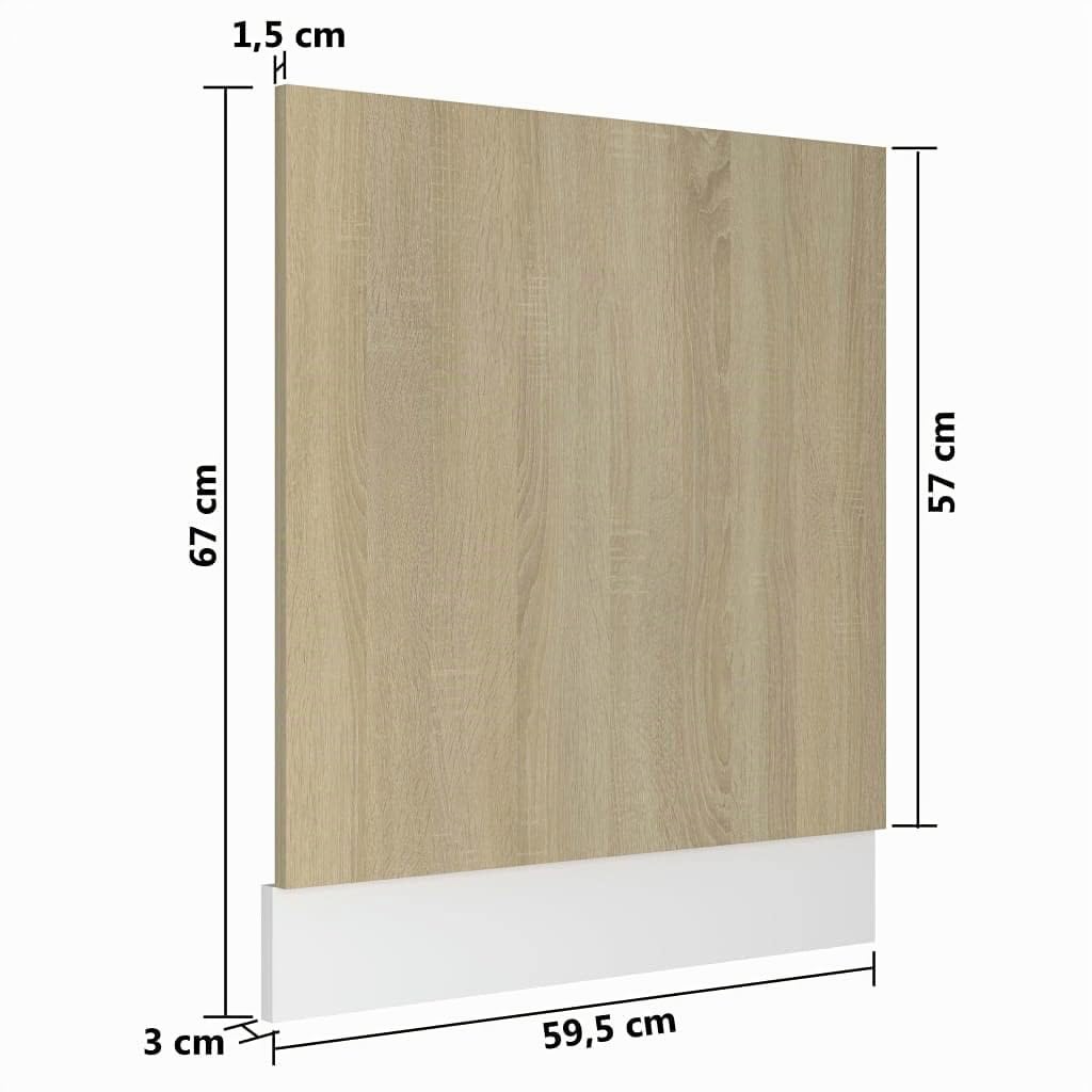 Frontblende Geschirrspüler 60 cm vollintegriert | Hochwertige und pflegeleichte Spülmaschinenfront (Eiche)