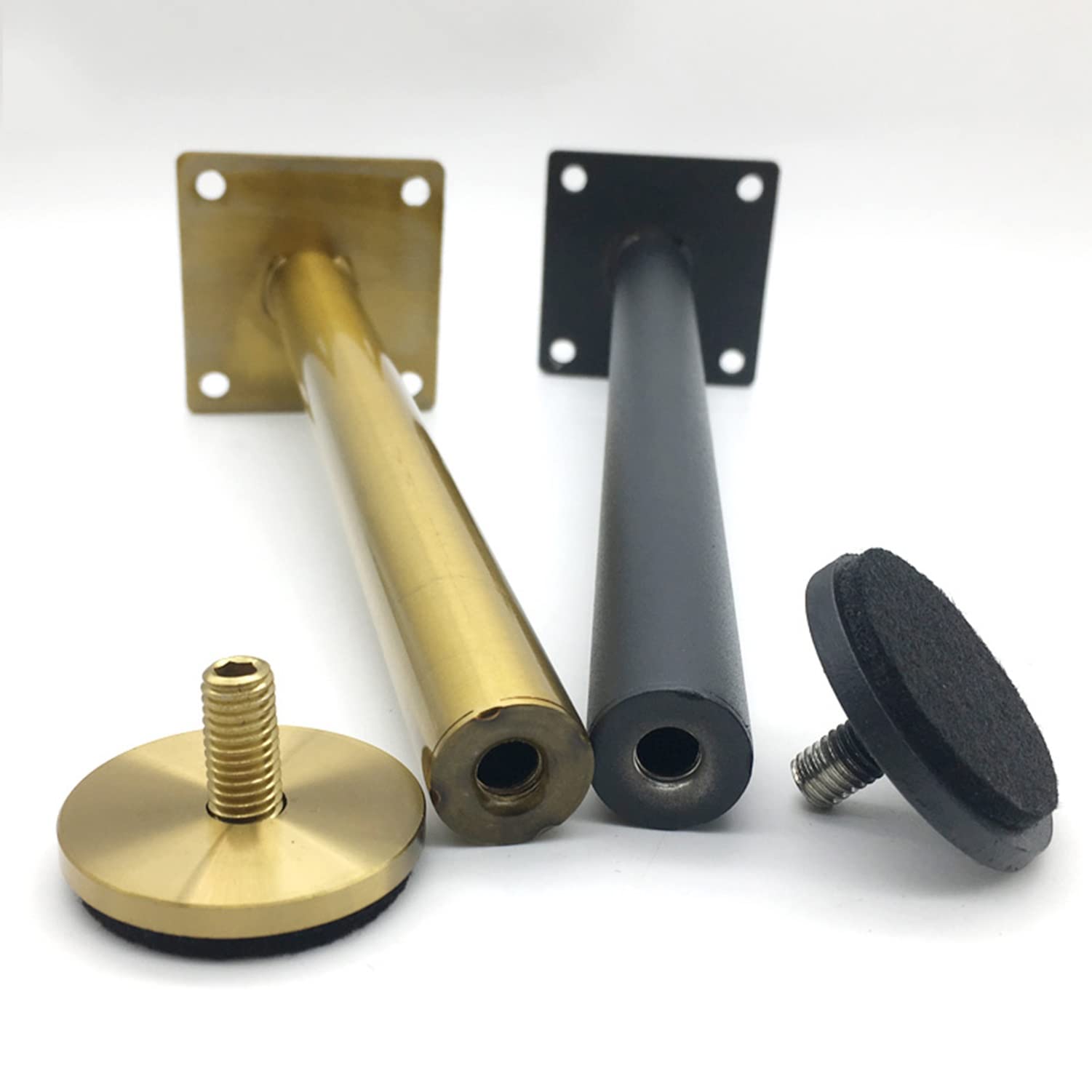 Juego de 2 patas ajustables de acero inoxidable para muebles de baño y mueble de TV, patas de metal modernas ajustables (37 cm)