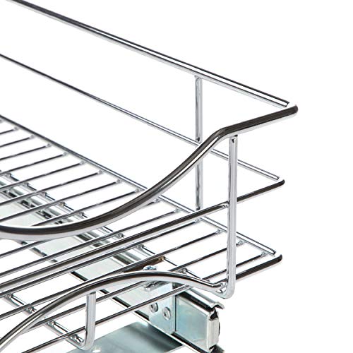 Home Zone Living Pull Out Kitchen Cabinet Organizer With One Tier Of Storage, 11” W X 21” D #TOP5