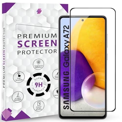 Image of Premium Tempered Glass Screen Protector Guard For Samsung A72 5G (6.7 Inch, Pack of 1) | Edge to Edge Coverage With Easy to installation kit