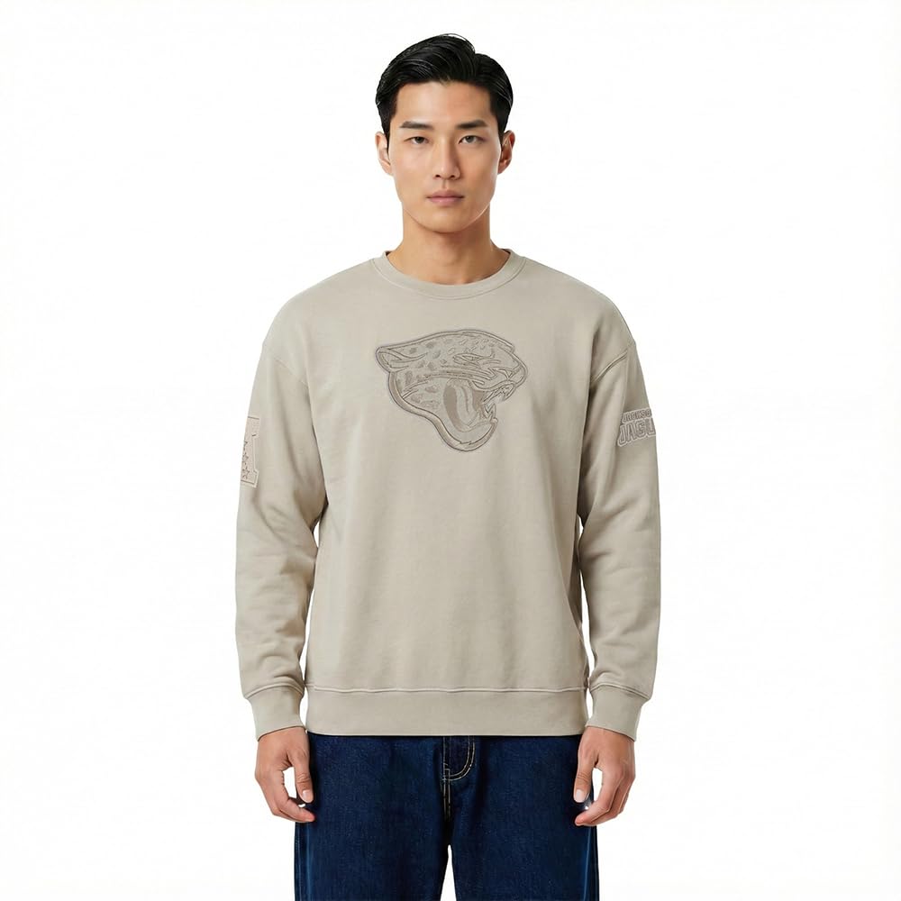 Pro Standard Mens NFL Jacksonville Jaguars Neutral Crewneck Sweatshirt Taupe 2Xl
